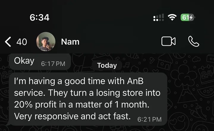 Client: turned a losing store into 20% profit in a month